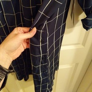 Alfani button up tunic, NWT, navy blue